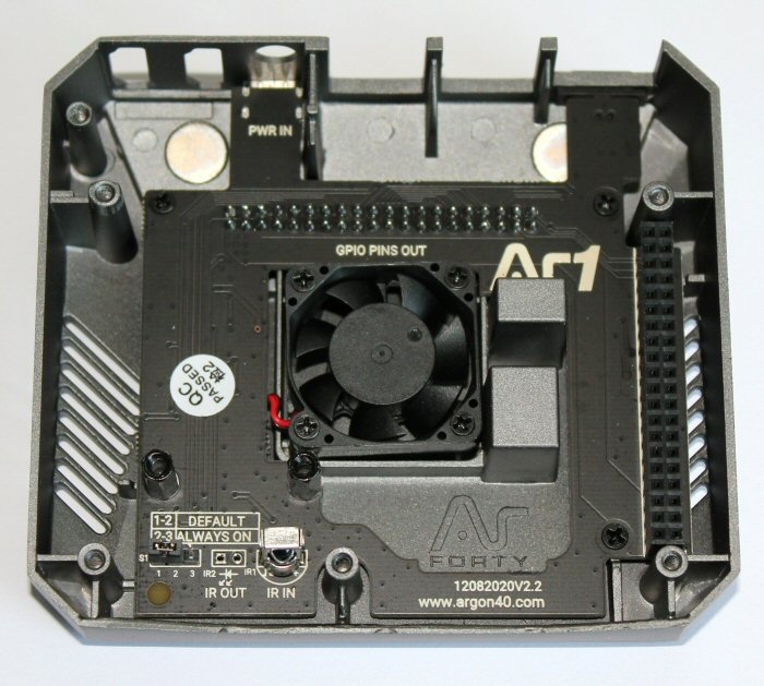 Underside of the Argon One Raspberry Pi case lid